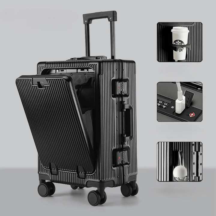 Manhattan Pro: Dein smarter Handgepäckkoffer mit USB-Port & schnellem Zugriff auf Essentials.