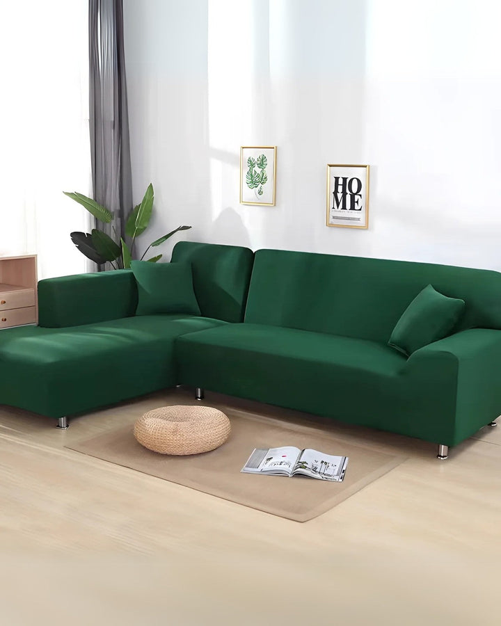 Vielseitiger modularer Sofabezug als Husse, einfach zu wechseln, erneuert Ihr Ecksofa im Wohnzimmer.