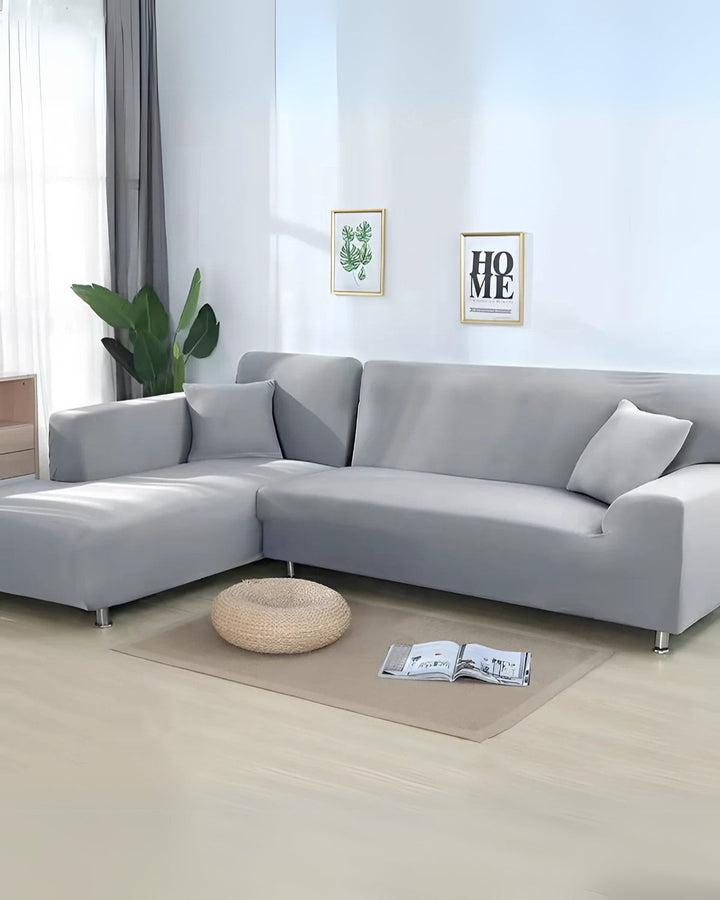 Hochwertiger Polyester-Stretchbezug für modulare Ecksofas. Moderner Schutzbezug für Ihr Wohnzimmer.