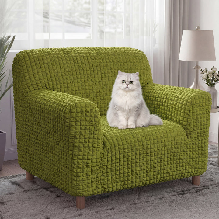 Stilvoller Seersucker Sofabezug, Stretch & atmungsaktiv, ideal zur Wohnzimmer-Dekoration.