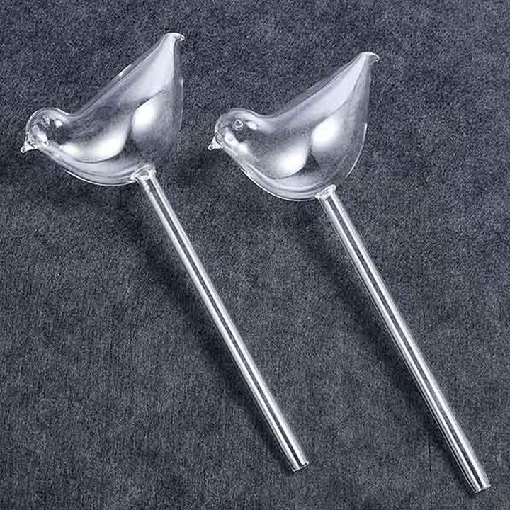 Glasvogel-Pflanzenbewässerer in einem Küchenkräutertopf. Ideal für frische Kräuter das ganze Jahr.