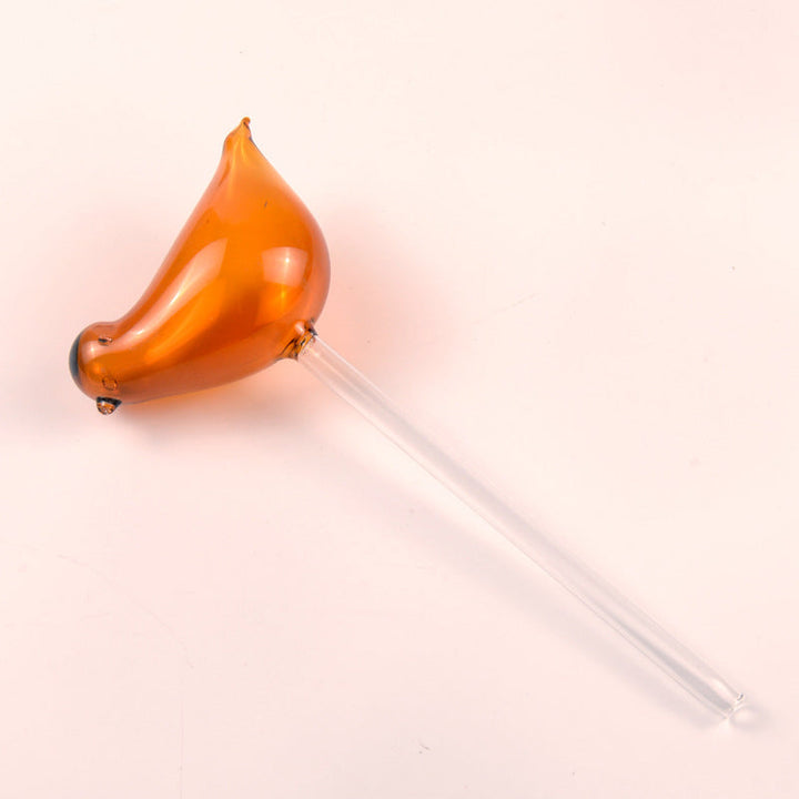 Modernes Design des selbstbewässernden Glasvogels. Eleganz trifft Funktionalität in Ihrer Pflanzenpflege.