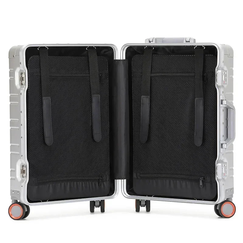 Sicherer Unisex Aluminium-Magnesium-Reisekoffer "Oslo" mit integriertem TSA-Schloss für sorgenfreies Reisen.