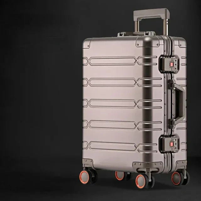 Funktionaler Unisex Aluminium-Magnesium-Reisekoffer "Oslo" mit leichtgängigen Rollen & TSA-Schloss.