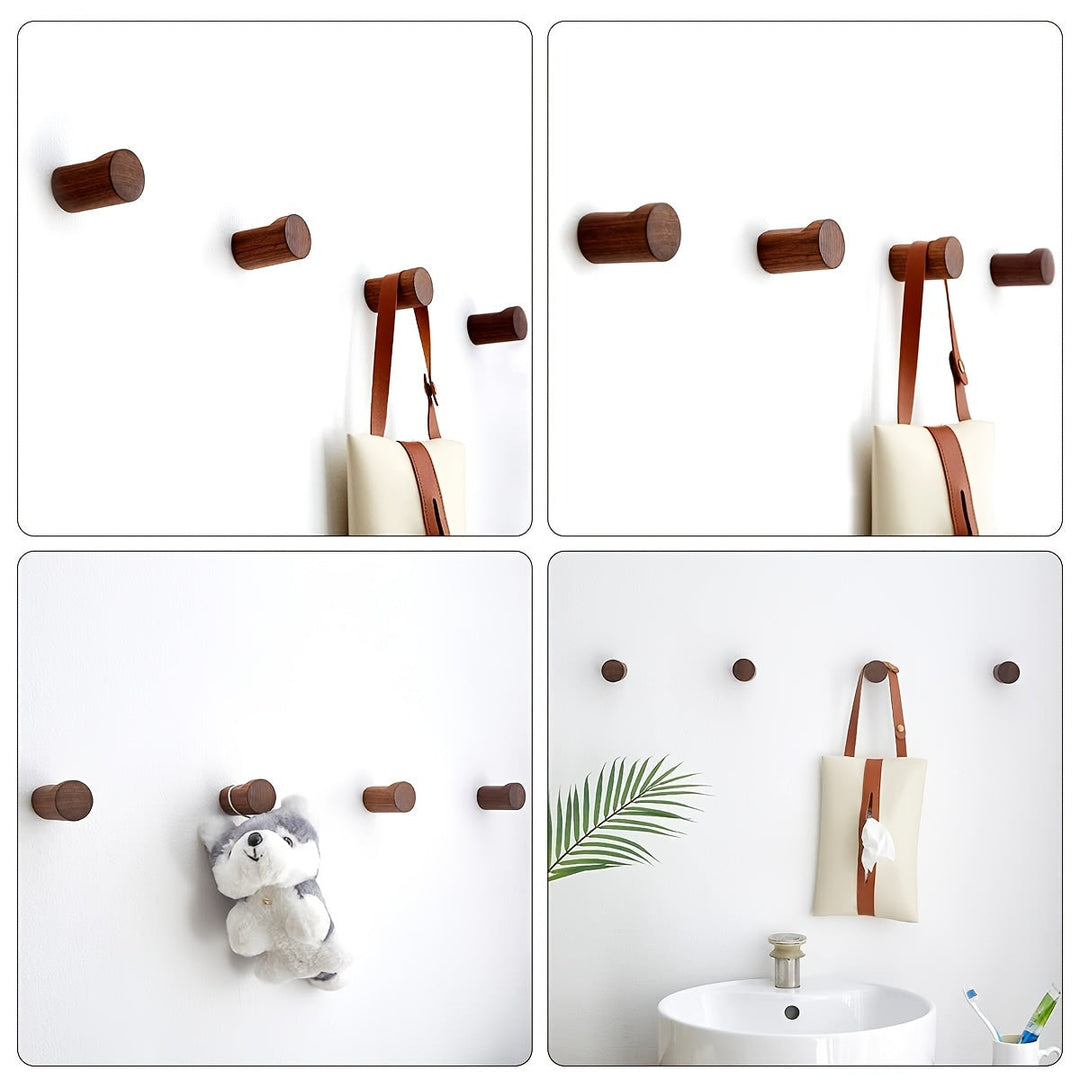 Praktischer Holz Haken aus Walnussholz zur Wandmontage, ideal für Garderobe oder als dekorativer Einzelhaken.