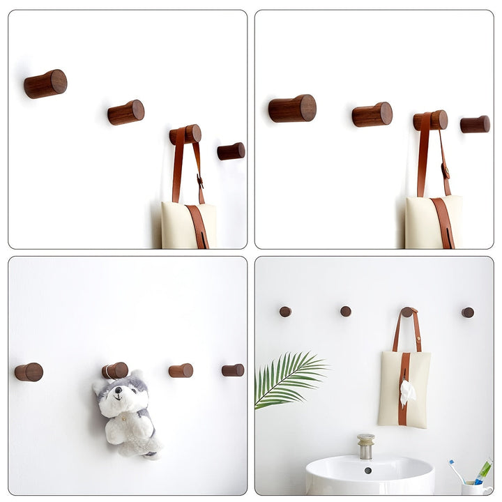 Praktischer Holz Haken aus Walnussholz zur Wandmontage, ideal für Garderobe oder als dekorativer Einzelhaken.