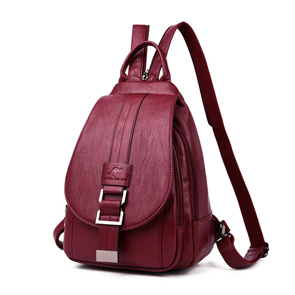 Eleganter wasserdichter Damen Lederrucksack aus Echtleder, ideal für Alltag & Reise.