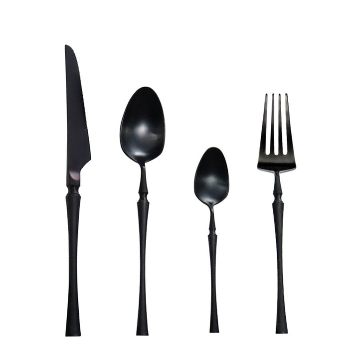 Funktionelles 24-teiliges Essbesteck aus rostfreiem Edelstahl, spülmaschinenfest und ideal für jeden Haushalt.