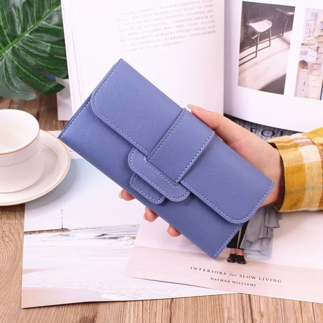 Elegantes langes minimalistisches Portemonnaie für Damen & Herren, ideal für Karten & Scheine. Stilvolles Accessoire.
