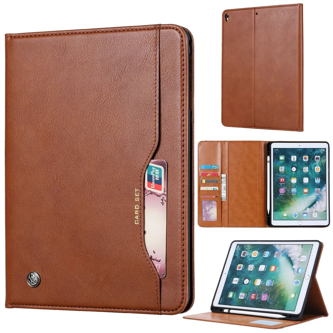 Hochwertiges Leder Flip Case für iPad, langlebige Tablet Hülle mit Rundumschutz und RFID-Blocker.