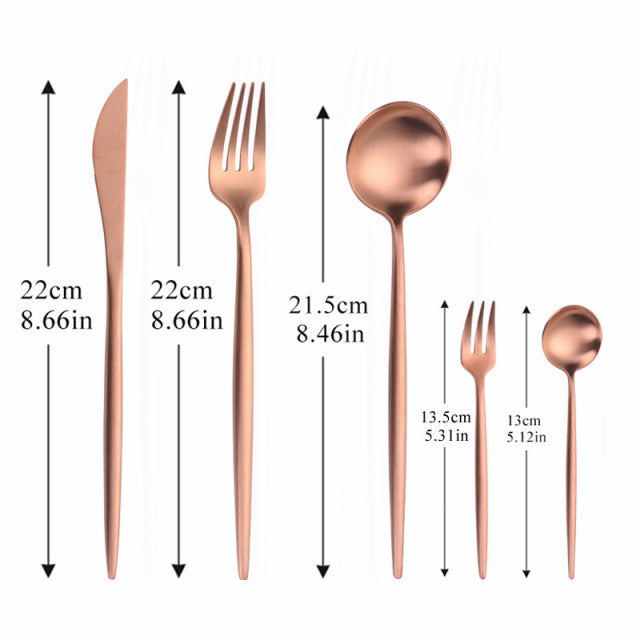Komplettes Design Besteckset, elegant, minimalistisch & modern. Für anspruchsvolle Tischkultur & Esszimmer-Dekoration.