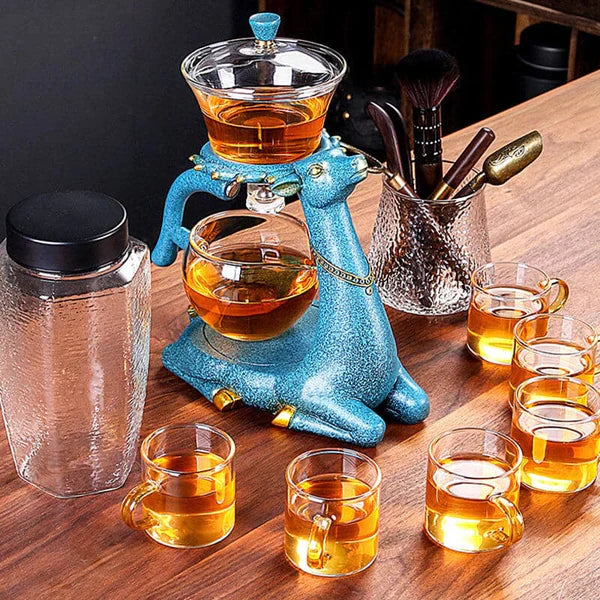 Innovatives Teeset mit magnetischem Wasserdiffusor, Borosilikatglas-Teekanne für aromatische Teeliebe.