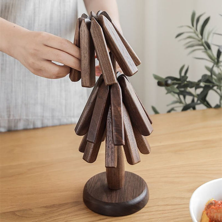 Natürliche Walnussbaum-Untersetzer für Gläser und Tassen, perfekter Hitzeschutz für Holzmöbel.