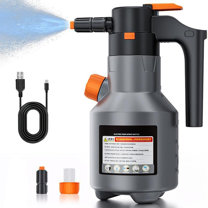 Elektrische 2L Schaumsprühflasche für effektive Autowäsche und Fahrzeugreinigung, kabellos.