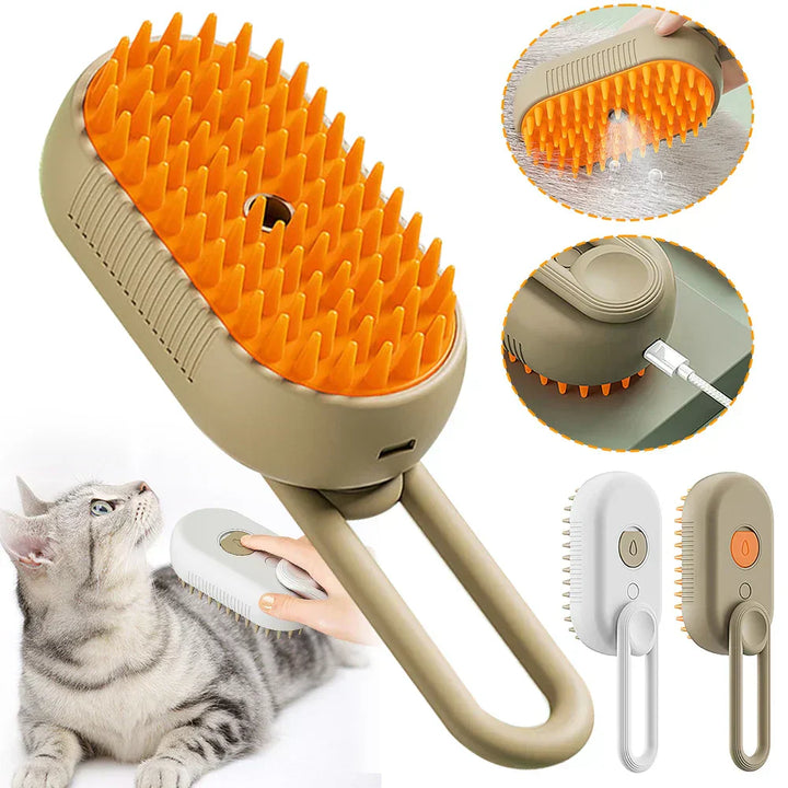 Elektrische Dampfbürste für Haustiere zur Fellpflege, Massage & Entwirrung von Hunde- und Katzenfell. Für gesundes Tierfell.