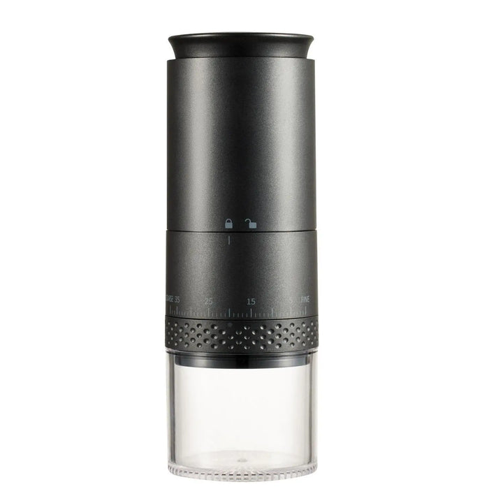 Tragbare elektrische Kaffeemühle mit USB-C-Anschluss. Ideal für frischen Kaffee auf Reisen & im Büro.