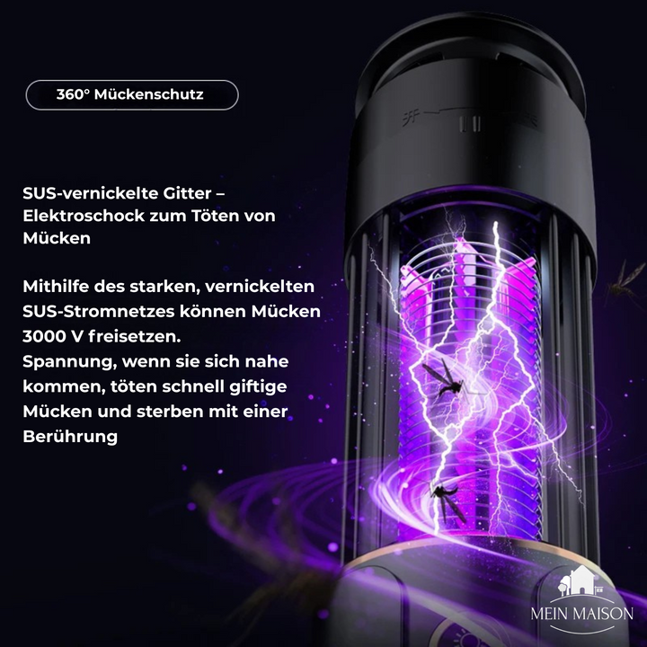 Effektive elektrische Mückenlampe für Zuhause. USB-aufladbar, leise Insektenfalle für Mückenschutz Indoor.