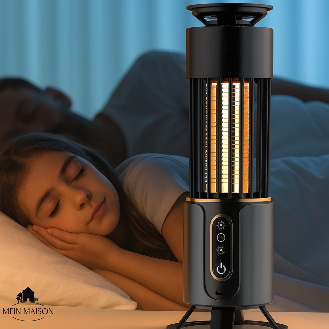 Elektrische Mückenlampe mit Nachtlicht-Funktion, USB-aufladbar. Leiser, chemiefreier Mückenschutz Indoor/Outdoor.