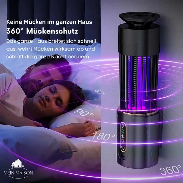 Handliche, USB-aufladbare Mückenlampe. Leiser, chemiefreier Mückenschutz für Schlafzimmer und Outdoor-Bereiche.