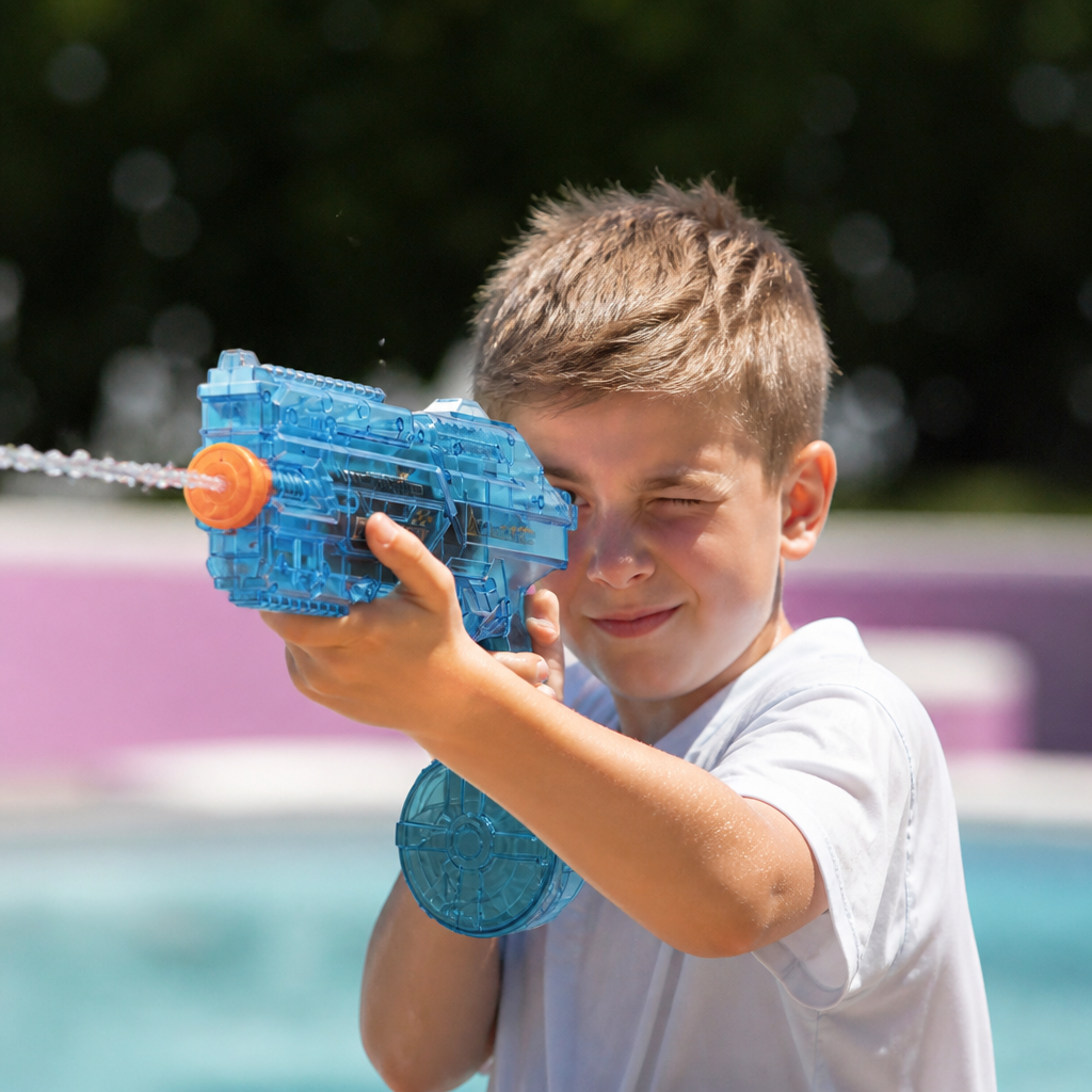 Elektrische Space Wasserpistole mit einfach befüllbarem Rundtank; das ultimative Outdoor-Spielzeug für alle Kinder.