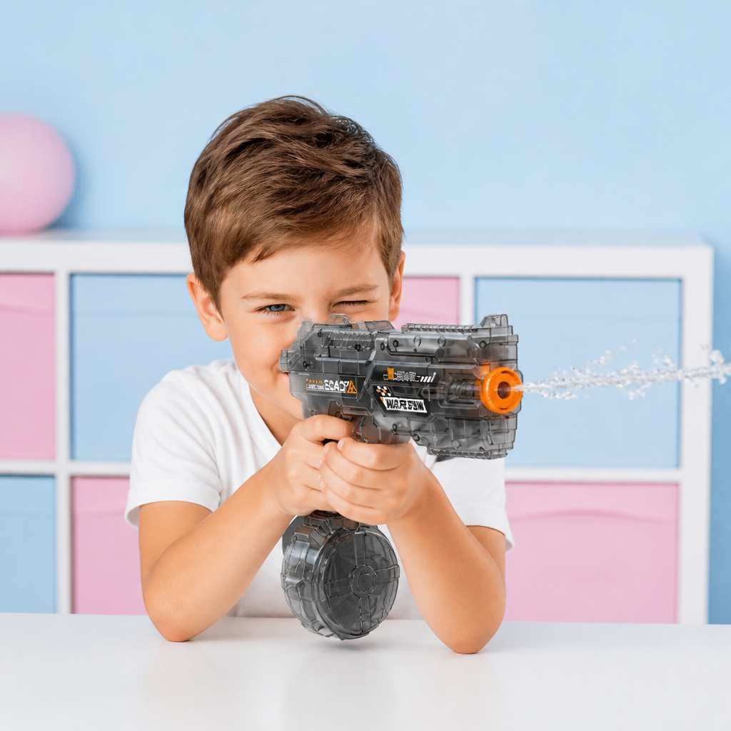 Vielseitige elektrische Wasserpistole, futuristisches Design & Rundtank; perfektes Geschenk für Kinder & Wasserschlachten.