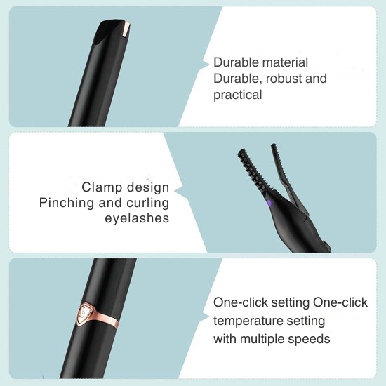 Damen Kosmetik: Elektrische Wimpernzange für perfekten Wimpernschwung. Einfaches Wimpern-Styling Tool, wiederaufladbar.