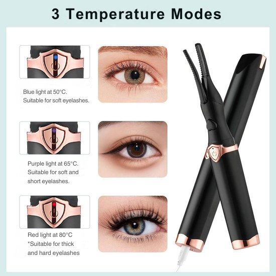Modernes Beauty-Tool: Elektrische Wimpernzange für Damen. Schneller, langanhaltender Wimpernschwung. Wiederaufladbare Kosmetik.