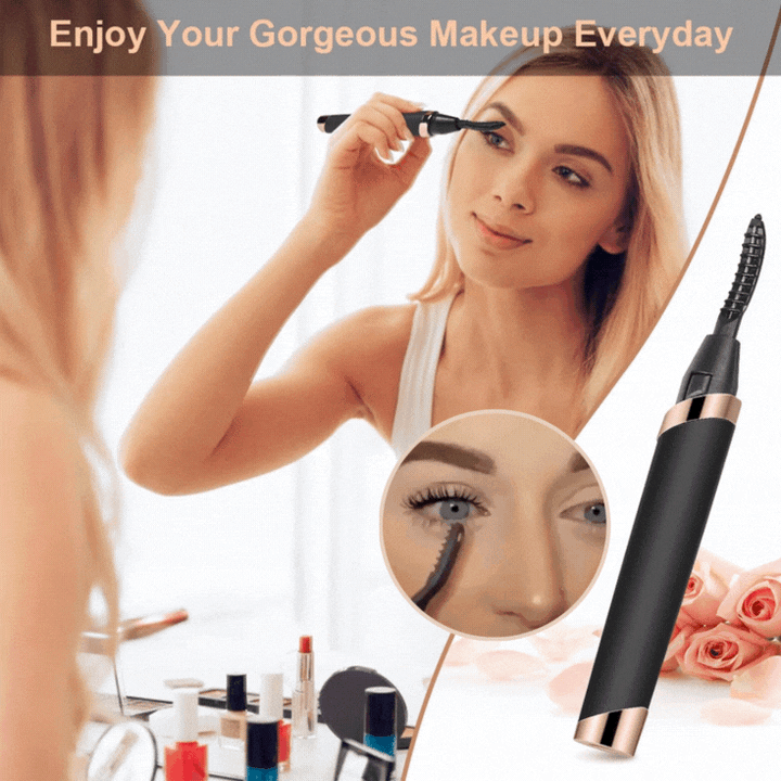 Elektrische Wimpernzange für lang anhaltenden Schwung. Perfekt für Damen-Wimpernstyling und Beauty-Augenmakeup.
