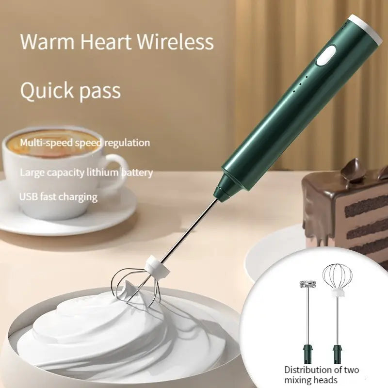 Wiederaufladbarer FROTHORIA Milchaufschäumer mit USB-Anschluss, kabelloses Küchengerät für perfekten Milchschaum.