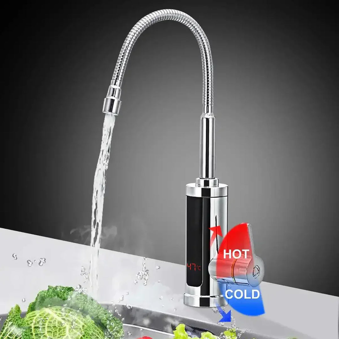 Energieeffizienter elektrischer Wasserhahn für Küche und Bad, liefert sofort warmes Wasser, 3000W Leistung.