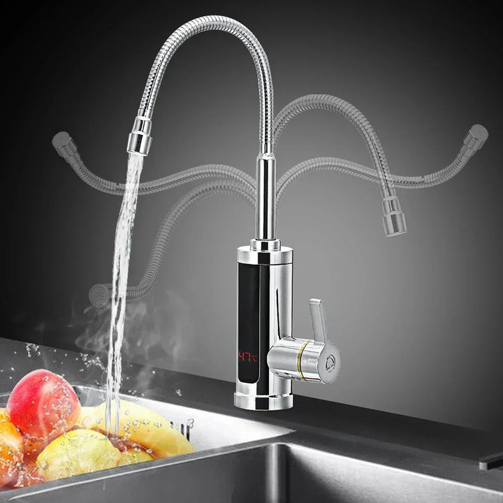Leistungsstarker 3000W elektrischer Durchlauferhitzer-Wasserhahn für die Küche, sofort warmes Wasser.