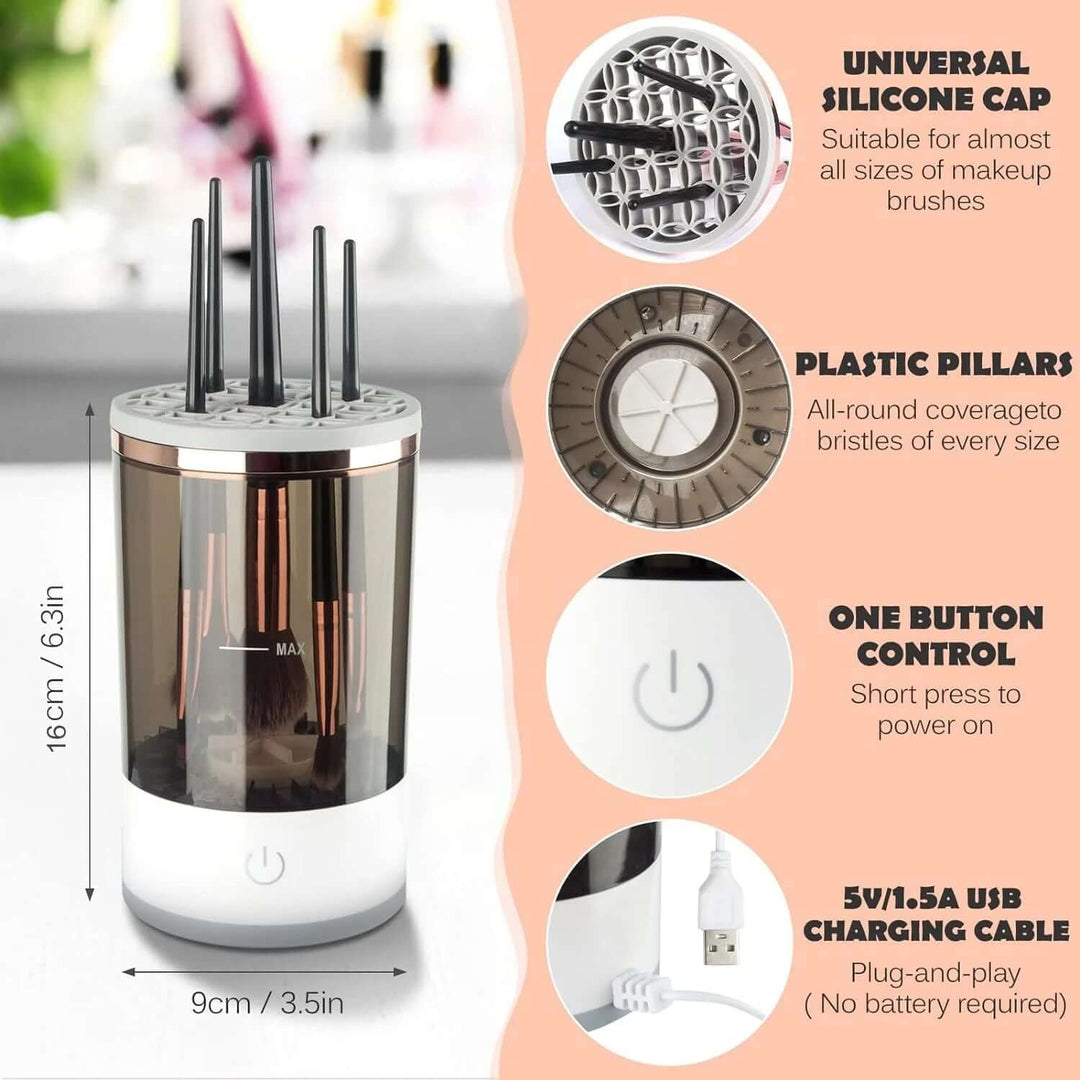 Innovativer automatischer Pinselreiniger für alle Make-up Pinsel, für makellose und hygienische Ergebnisse.