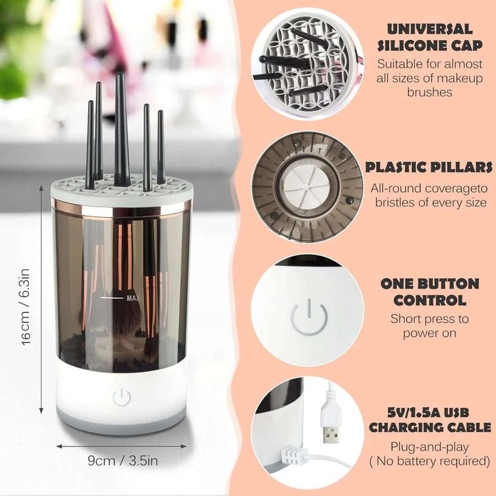 Innovativer automatischer Pinselreiniger für alle Make-up Pinsel, für makellose und hygienische Ergebnisse.