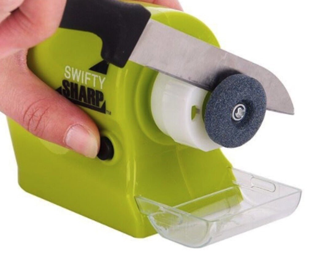 Praktischer elektrischer Messerschärfer für alle Küchenmesser. Unverzichtbarer Küchenhelfer für den Haushalt.