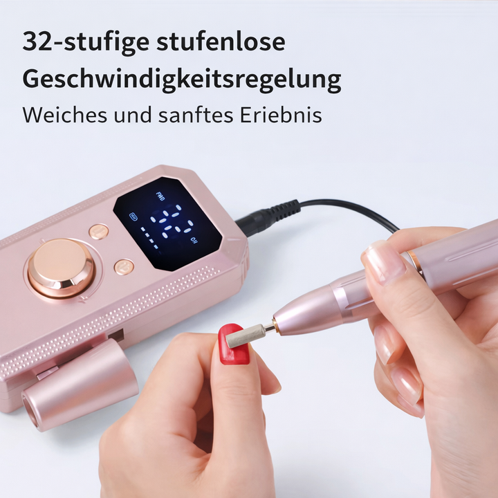 Kompakter elektrischer Nagelfräser für Damen, ideal für Heimanwendung & Nagelstudioqualität.