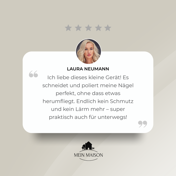 Vielseitiger elektrischer Nagelknipser für alle Nageltypen. Ideal für Maniküre, Pediküre & Polieren.