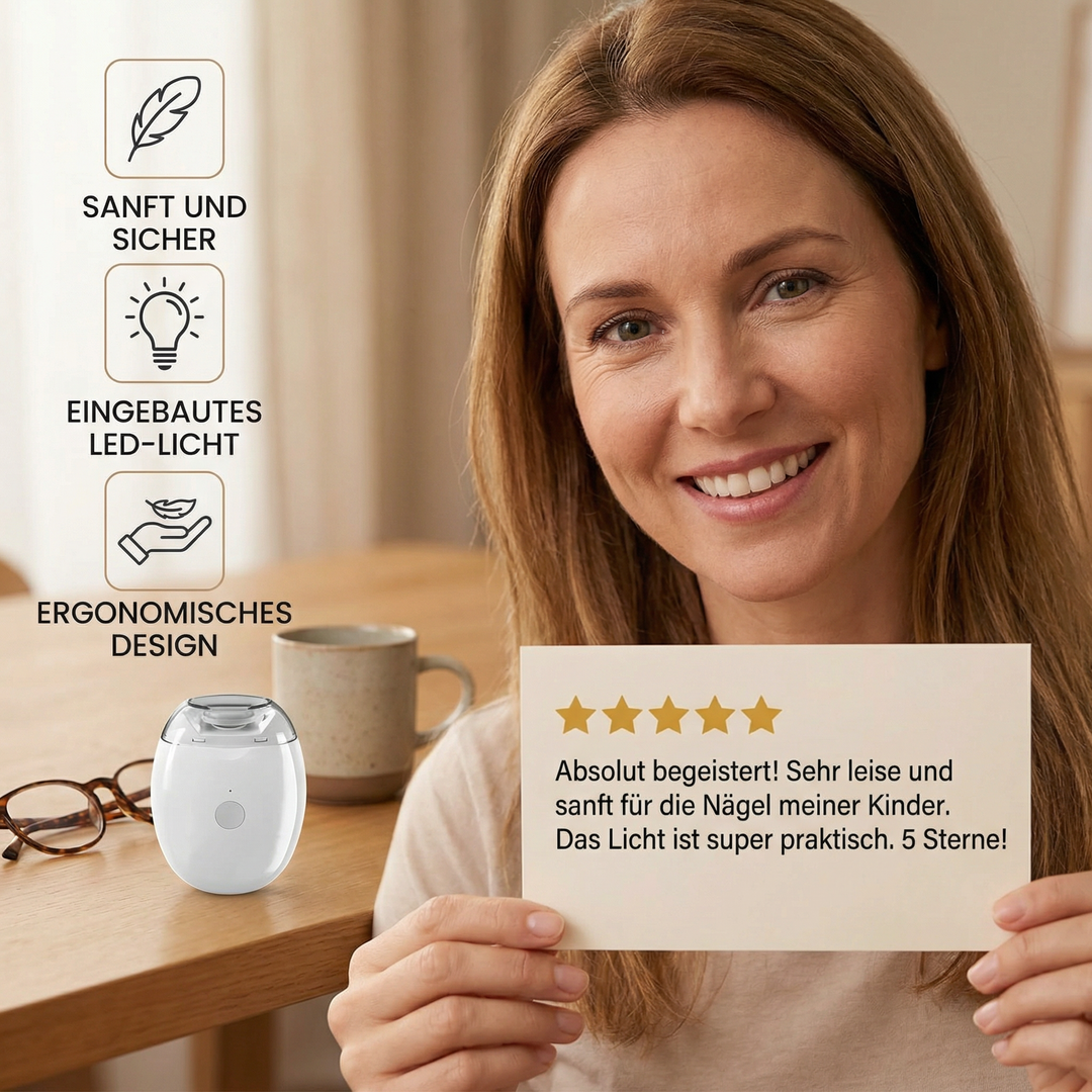 Sicherer, elektrischer Nageltrimmer mit LED-Licht für sanfte Babypflege & Kinder-Nagelpflege.