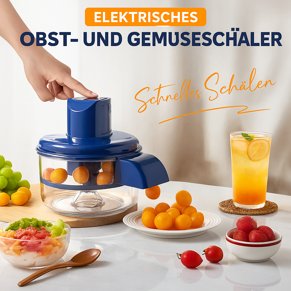 Elektrischer Obst- & Gemüseschäler: Automatisch, präzise für Äpfel, Kartoffeln. Zeitsparende Küchenhilfe.