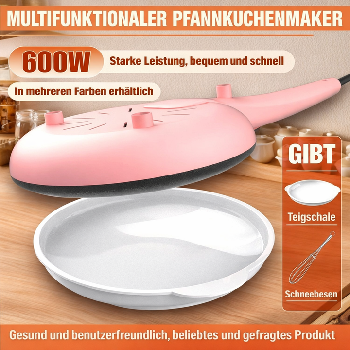 Antihaft-Oberfläche des elektrischen Pfannkuchenmachers; bereit für schnelles und einfaches Backen von Pancakes und Crepes.