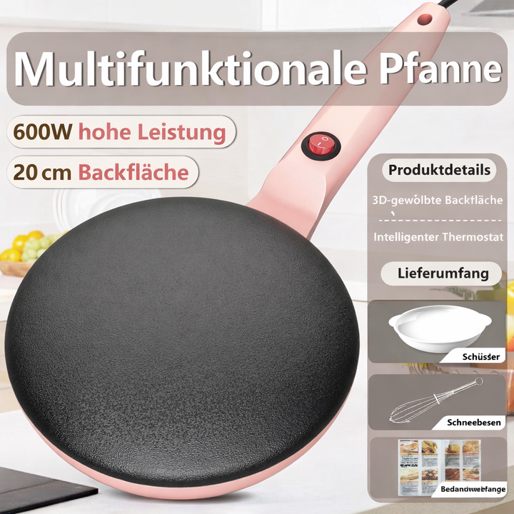 Vielseitiger elektrischer Pfannkuchen- und Crepe Maker, perfekt auch als Dosa- oder Tortilla Maker für schnelles Kochen.