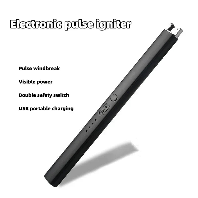 Umweltfreundlicher Plasma-Lichtbogen-Zünder. Elektrisch, rauchfrei und sicher dank USB-Aufladung.