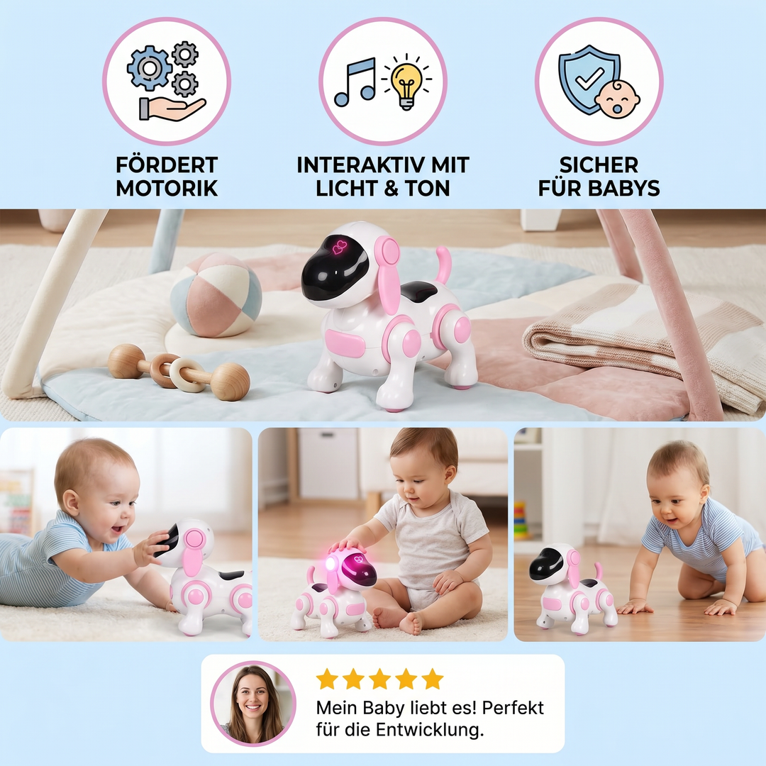 Lernspielzeug Roboterhund, elektrisch, ideal als Geschenk für Kinder, fördert Rollenspiel & Interaktion.