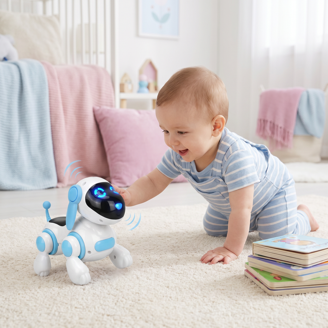 Hochwertiger elektrischer Roboterhund, ideal für Rollenspiele & Lernspaß. Mit LED-Lichtern & Sound für Kinder.