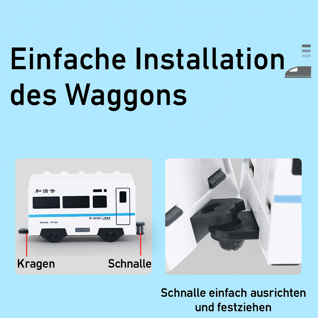 Interaktiver elektrischer Spielzeugzug; perfektes Innenspielzeug für kreative Kinder.