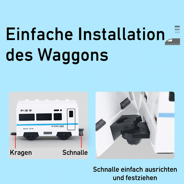 Interaktiver elektrischer Spielzeugzug; perfektes Innenspielzeug für kreative Kinder.