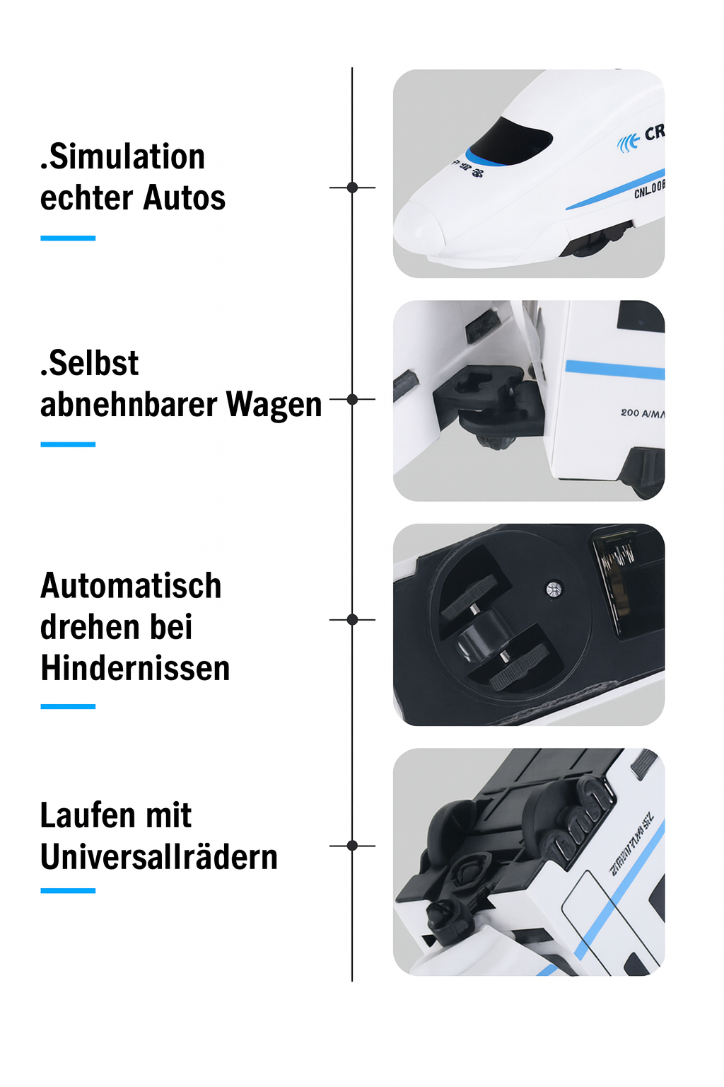 Elektrischer Kinder-Hochgeschwindigkeitszug; ideales Geschenk für Spielspaß & Motorikentwicklung.