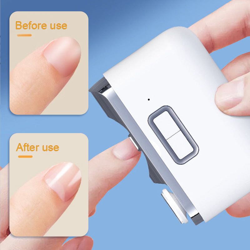 Eleganter weißer elektrischer Fußnageltrimmer für schmerzfreie und präzise Pediküre.