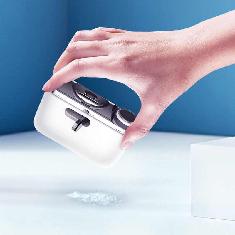 Akkubetriebener weißer elektrischer Fußnagelknipser mit variabler Geschwindigkeit für präzise Nagelpflege.