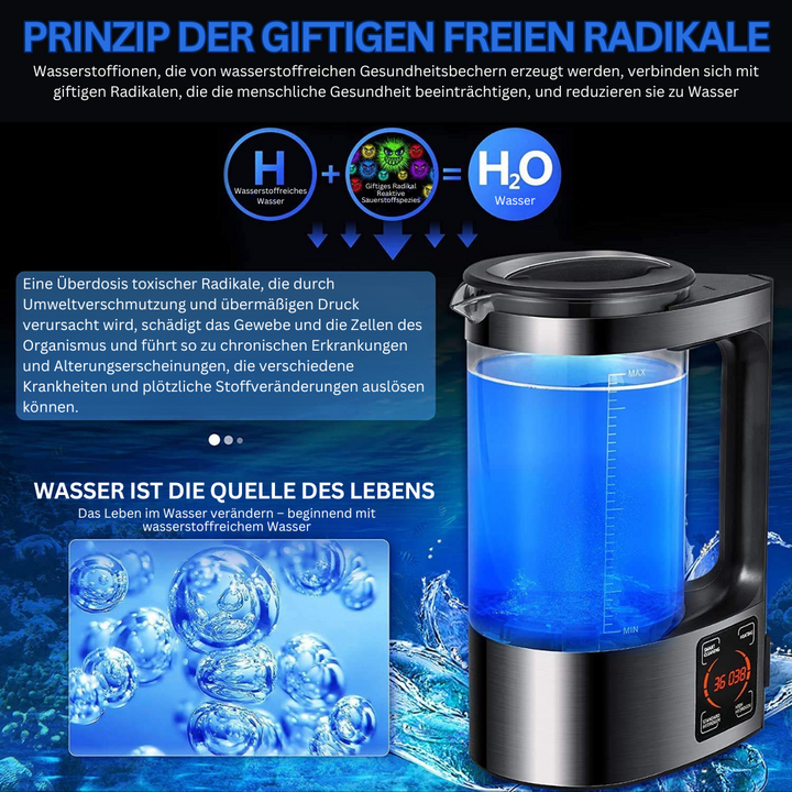 Wasserreiniger: Elektrischer Wasserionisator für Wasserstoff- & Alkalischwasser, fördert Hydration & Gesundheit.