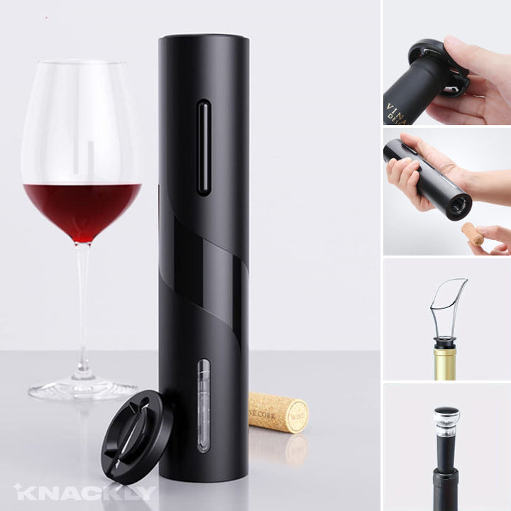Elektrischer Weinöffner: automatischer Korkenzieher für mühelosen Weingenuss. Wiederaufladbar, elegantes Weinzubehör.